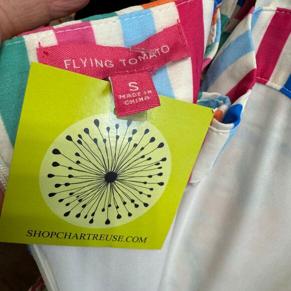 Flying Tomato Paradise Beach Mix Print Maxi Dress Beach Coastal Vacation S New - Picture 11 of 13